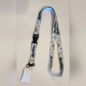 Local Motion Hawaii Lanyard, Gray & White Lei Design, Keychain Necklace Strap